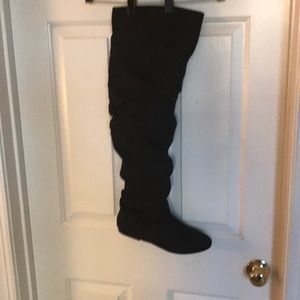 Black suede over the knee boots. Brand New!